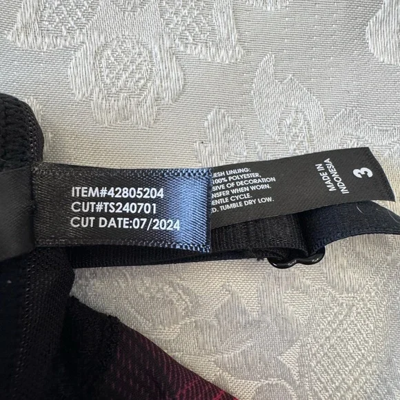 Torrid Babydoll Neglige Size 3X 22/24 Red Black Plaid Lace Sheer Sexy - Picture 4 of 9